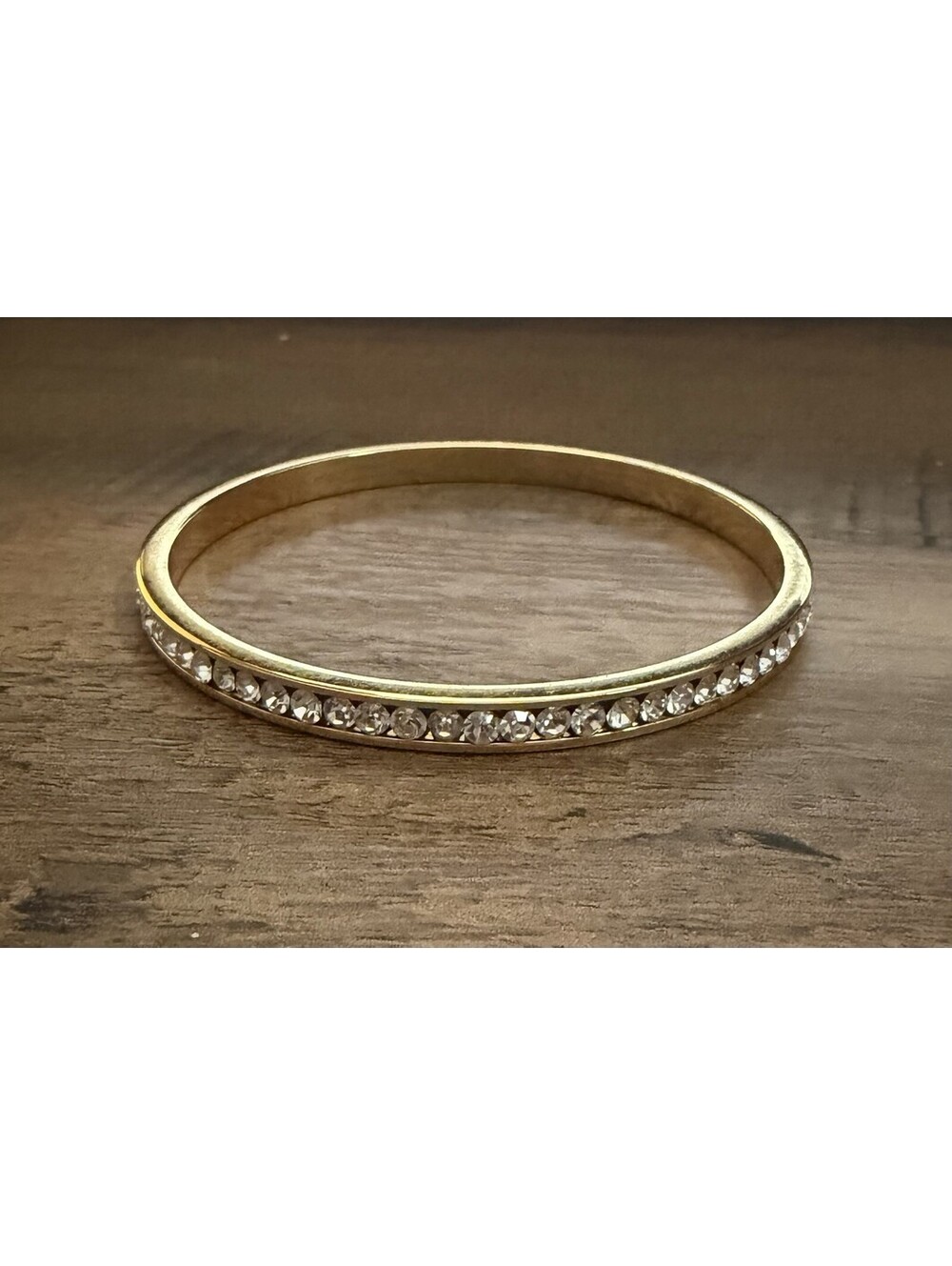 Camrose and Kross JBK Gold Bangle Bracelet Rhinestones Around